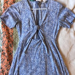 Blue Floral Print Dress